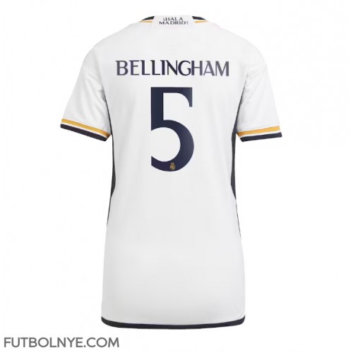 Camiseta Real Madrid Jude Bellingham #5 Primera Equipación para mujer 2023-24 manga corta